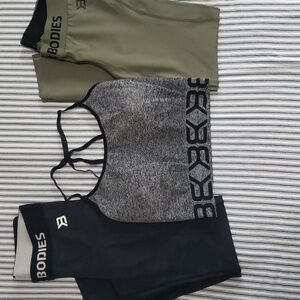 BETTER BODIES Womens Athletic Lot - HIGHBRIDGE TIGHTS (2) SUGAR HILL BRA (1)